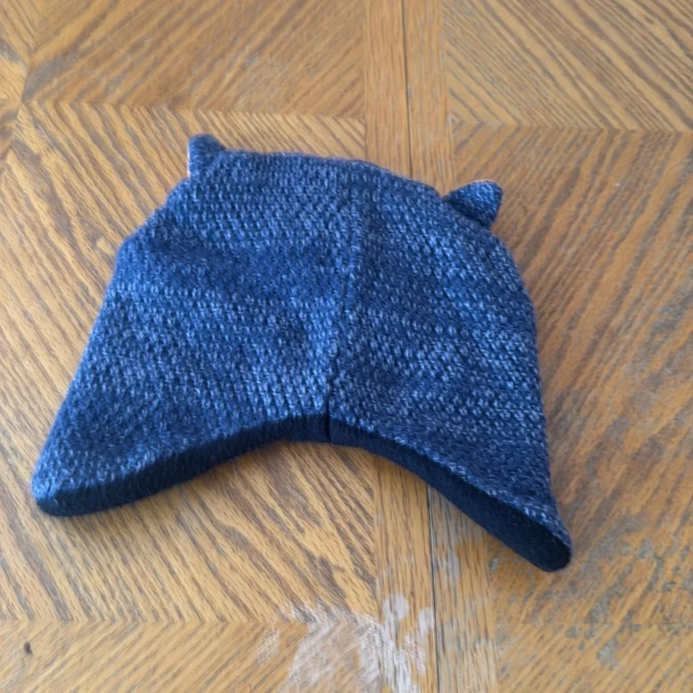 Kids Owl Beanie Hat - Blue and Orange